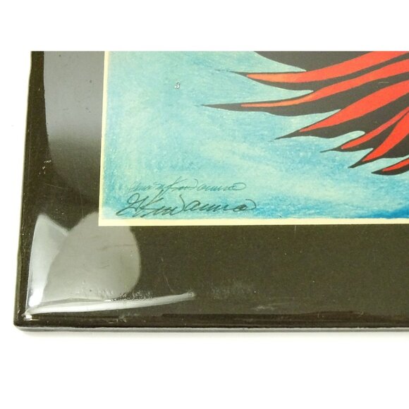 Gina Kuwamura Art Tiles Pair Singing Wind and Hopi Kachina Sunface 12x12in - Picture 3 of 13